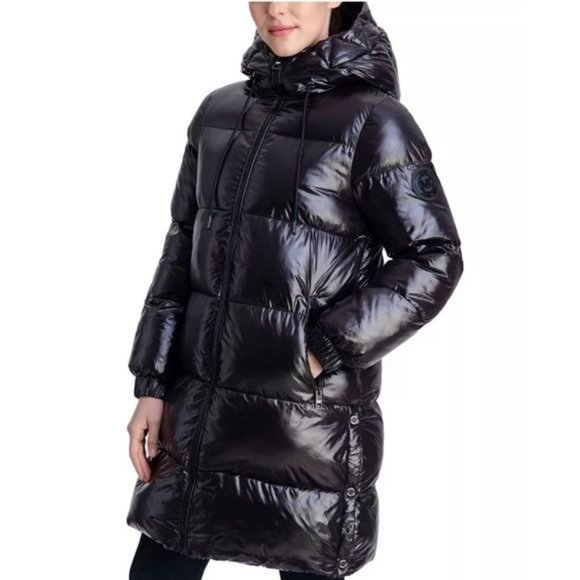 MICHAEL Michael Kors Jackets & Blazers - MICHAEL Michael Kors High Shine Hooded Down Puffer Coat Black Size S